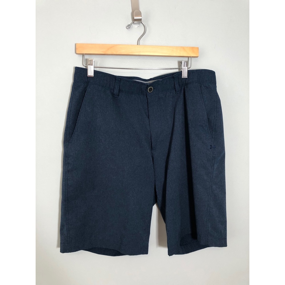 Under Armour Golf Shorts Mens 36 Navy Blue HeatGear Loose Fit 1272358